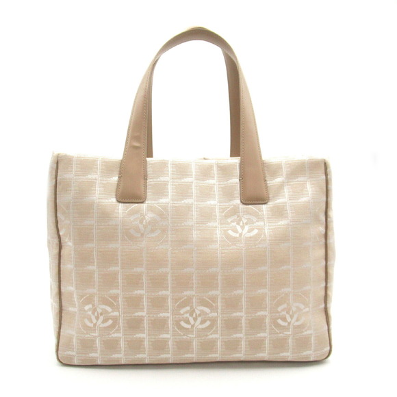 Chanel Line Nylon Bag Tote Tote Beige MM - Picture 1 of 10